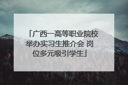 广西一高等职业院校举办实习生推介会 岗位多元吸引学生