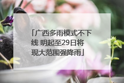 广西多雨模式不下线 明起至29日将现大范围强降雨