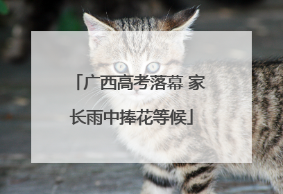 广西高考落幕 家长雨中捧花等候