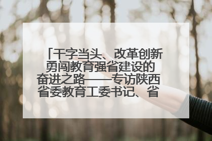 干字当头、改革创新 勇闯教育强省建设的奋进之路——专访陕西省委教育工委书记、省教育厅厅长王树声