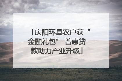 庆阳环县农户获“金融礼包” 普惠贷款助力产业升级