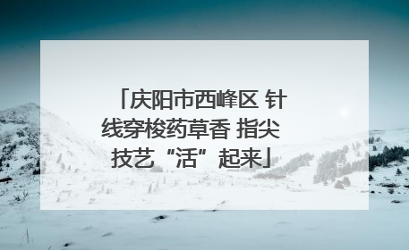 庆阳市西峰区 针线穿梭药草香 指尖技艺“活”起来
