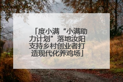 度小满“小满助力计划”落地汝阳支持乡村创业者打造现代化养鸡场