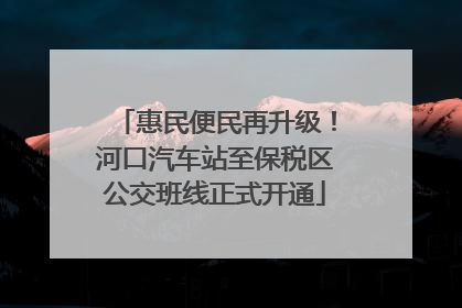 惠民便民再升级！河口汽车站至保税区公交班线正式开通