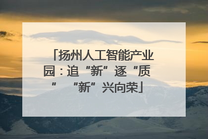 扬州人工智能产业园：追“新”逐“质” “新”兴向荣