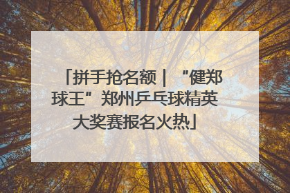 拼手抢名额｜“健郑球王”郑州乒乓球精英大奖赛报名火热