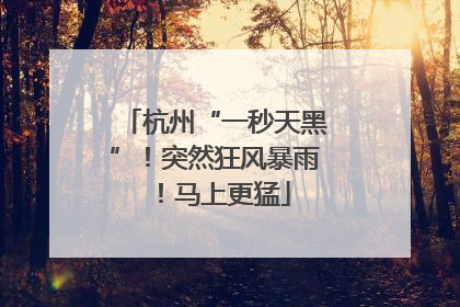 杭州“一秒天黑”！突然狂风暴雨！马上更猛