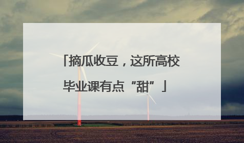 摘瓜收豆，这所高校毕业课有点“甜”