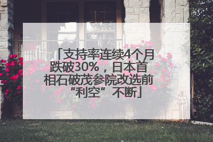 支持率连续4个月跌破30%，日本首相石破茂参院改选前“利空”不断