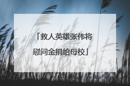 救人英雄张伟将慰问金捐给母校