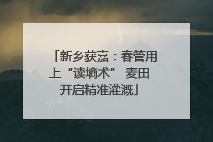 新乡获嘉：春管用上“读墒术” 麦田开启精准灌溉