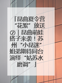 昆曲夏令营“花絮”放送⑦｜昆曲萌娃搭子来袭！苏州“小昆迷”姐弟期待同台演绎“姑苏水磨调”