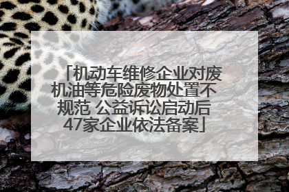 机动车维修企业对废机油等危险废物处置不规范 公益诉讼启动后47家企业依法备案