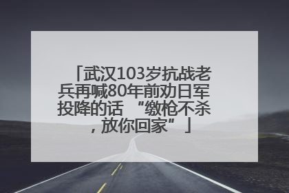 武汉103岁抗战老兵再喊80年前劝日军投降的话 “缴枪不杀，放你回家”