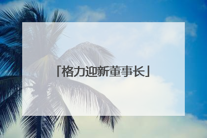 格力迎新董事长