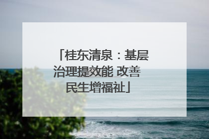 桂东清泉：基层治理提效能 改善民生增福祉
