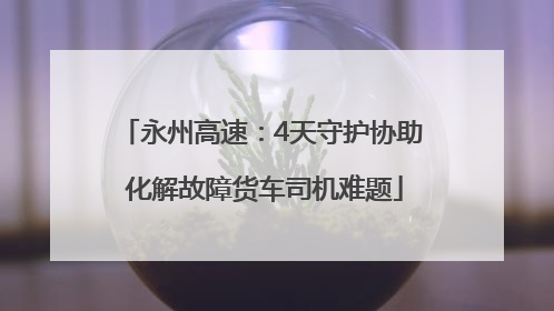 永州高速：4天守护协助 化解故障货车司机难题