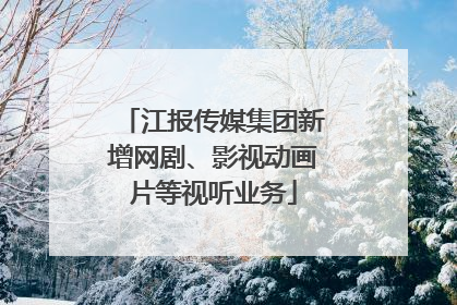 江报传媒集团新增网剧、影视动画片等视听业务