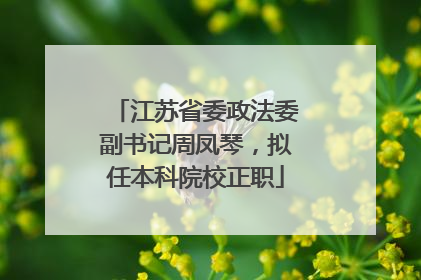 江苏省委政法委副书记周凤琴，拟任本科院校正职