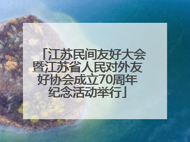 江苏民间友好大会暨江苏省人民对外友好协会成立70周年纪念活动举行
