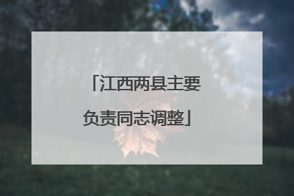 江西两县主要负责同志调整