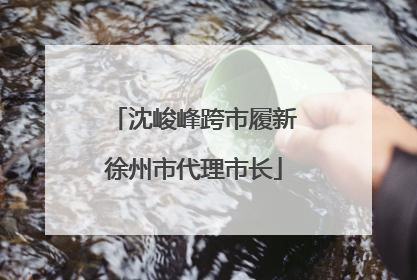 沈峻峰跨市履新徐州市代理市长