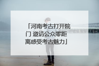 河南考古打开院门 邀请公众零距离感受考古魅力