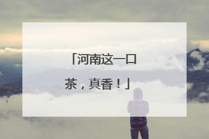 河南这一口茶，真香！