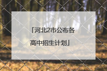 河北2市公布各高中招生计划