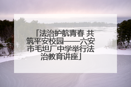 法治护航青春 共筑平安校园——六安市毛坦厂中学举行法治教育讲座