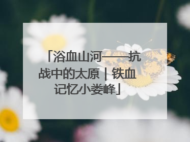 浴血山河——抗战中的太原｜铁血记忆小娄峰