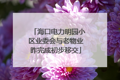 海口电力明园小区业委会与老物业昨完成初步移交