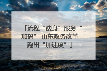 流程“瘦身”服务“加码” 山东政务改革跑出“加速度”