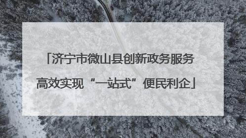 济宁市微山县创新政务服务 高效实现“一站式”便民利企