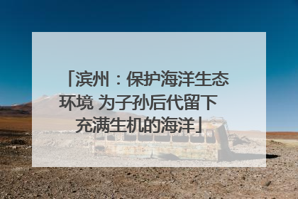 滨州：保护海洋生态环境 为子孙后代留下充满生机的海洋