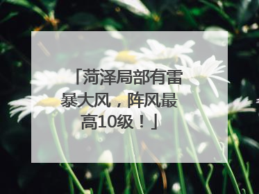 菏泽局部有雷暴大风，阵风最高10级！
