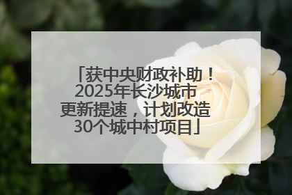 获中央财政补助！2025年长沙城市更新提速，计划改造30个城中村项目