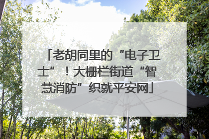 老胡同里的“电子卫士”！大栅栏街道“智慧消防”织就平安网