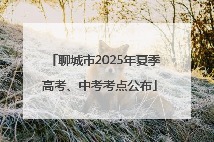 聊城市2025年夏季高考、中考考点公布