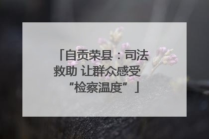 自贡荣县：司法救助 让群众感受“检察温度”