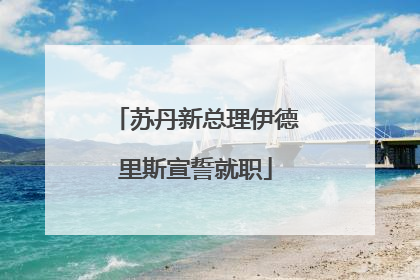 苏丹新总理伊德里斯宣誓就职