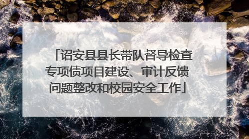 诏安县县长带队督导检查专项债项目建设、审计反馈问题整改和校园安全工作