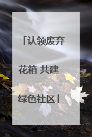 认领废弃花箱 共建绿色社区
