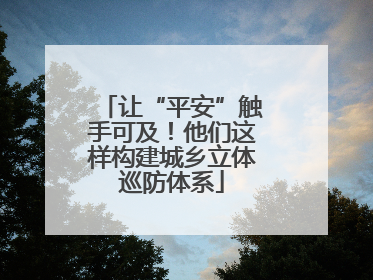 让“平安”触手可及！他们这样构建城乡立体巡防体系