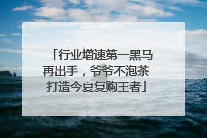 行业增速第一黑马再出手，爷爷不泡茶打造今夏复购王者