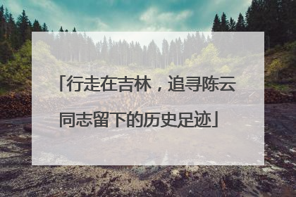 行走在吉林，追寻陈云同志留下的历史足迹