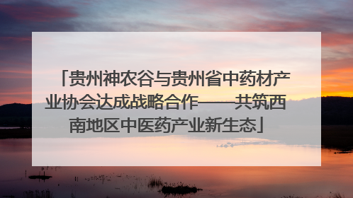 贵州神农谷与贵州省中药材产业协会达成战略合作——共筑西南地区中医药产业新生态