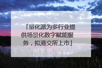 量化派为多行业提供场景化数字赋能服务，拟港交所上市