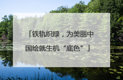 铁轨织绿，为美丽中国绘就生机“底色”