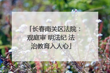 长春南关区法院：观庭审 明法纪 法治教育入人心